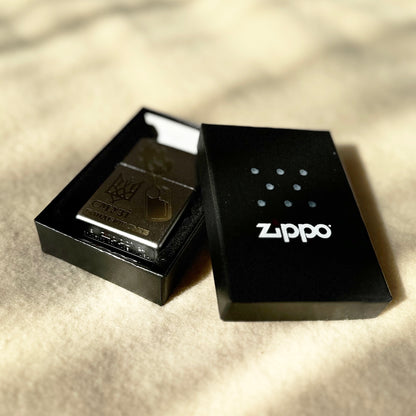 Zippo lighter Bandera smoothie. Ukrainian personalization, limited edition. Made In Ukraine | Ukrainian Souvenir (Запальничка)