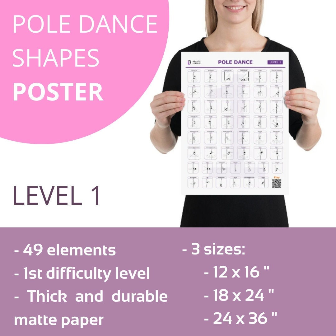 Pole Dance Elements Posters (Printed on the paper)