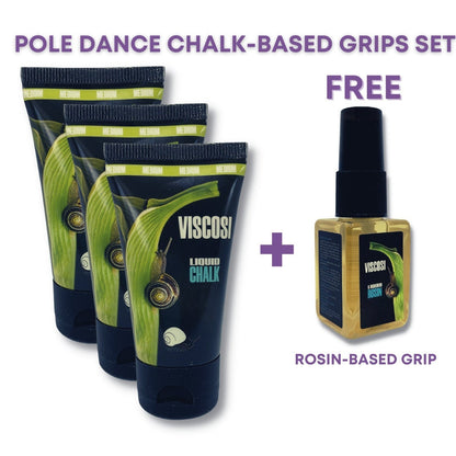 Pole dance grip Set (Liquid Chalk Based) 3-pack + PoleDance Spray grip (Rosin-based) for free  (Магнезія)