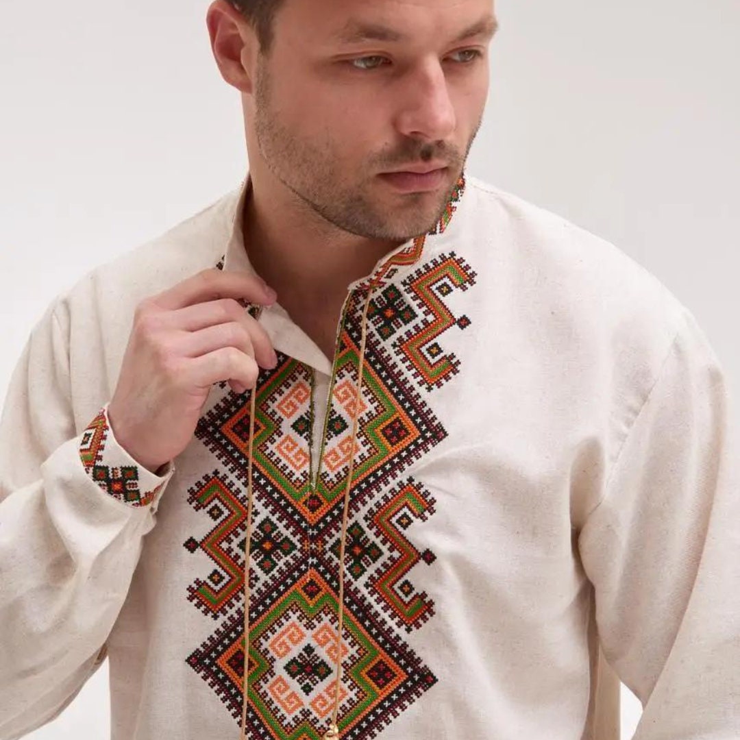 2024 Vyshyvanka for Man Ukrainian Vyshyvanka Ukraine Sorochka Ukrainian Vyshyvanka Embrodered Shirt Ethno Vintage Embroidered Clothing