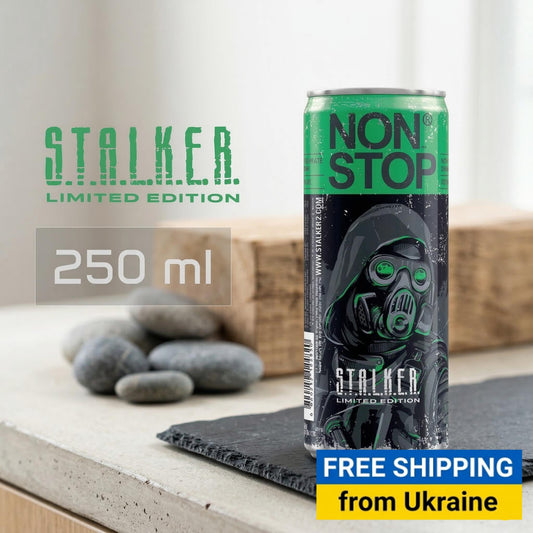 S.T.A.L.K.E.R. 2 Energy Drink 250ml - Lime-Mint-Blackberry Limited Collector’s Edition. Made in Ukraine. Collection Chernobil.