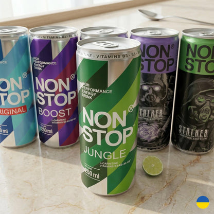 Limited Edition S.T.A.L.K.E.R. 2 Energy Drink Set - 6 Cans for Gamers & Collectors, Unique Gifts. Made in Ukraine. Collection Chernobil.