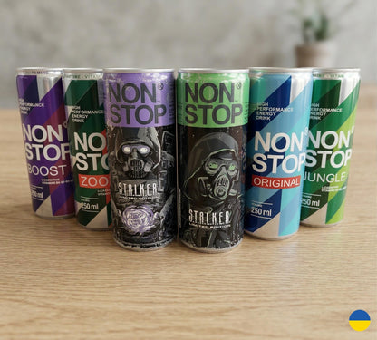Limited Edition S.T.A.L.K.E.R. 2 Energy Drink Set - 6 Cans for Gamers & Collectors, Unique Gifts. Made in Ukraine. Collection Chernobil.