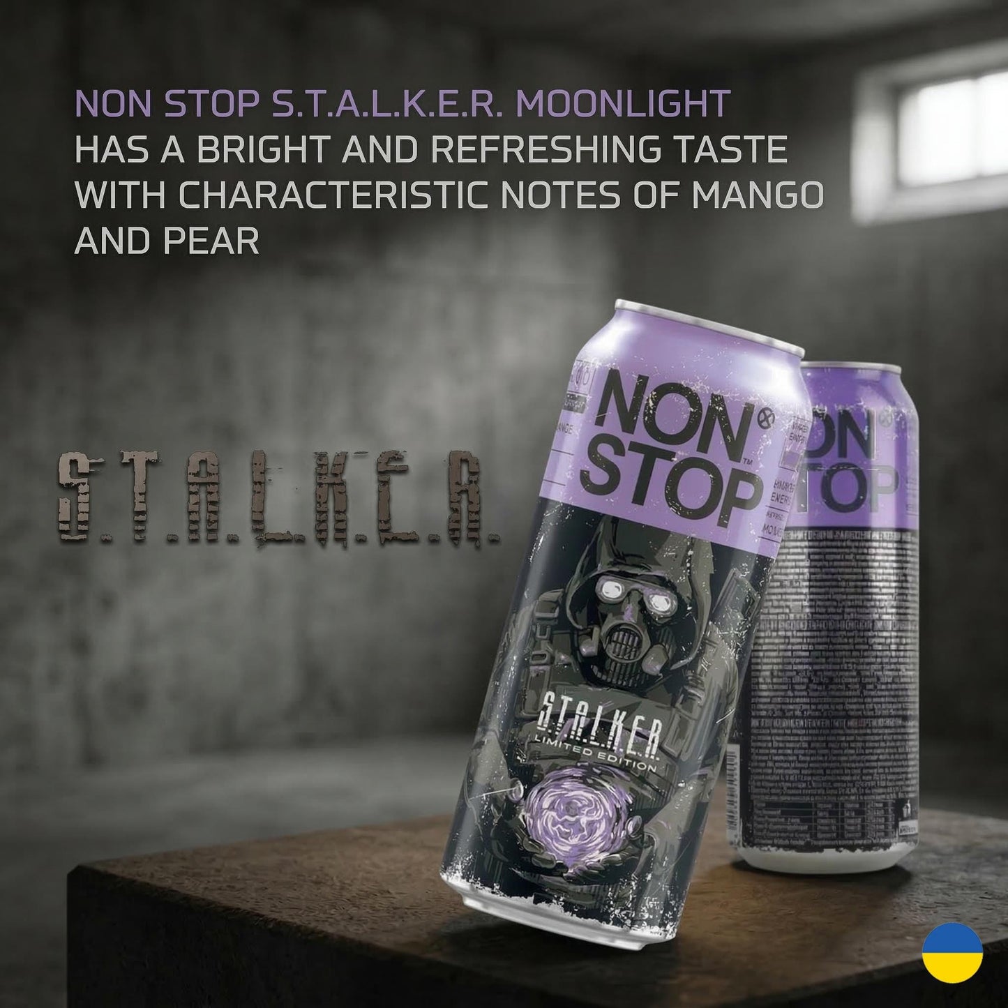 S.T.A.L.K.E.R. 2 Energy Drink | Limited Collector’s Edition | Gamer Gift | Moonlight & Green Flavors | 500ml. Made in Ukraine. Chernobil