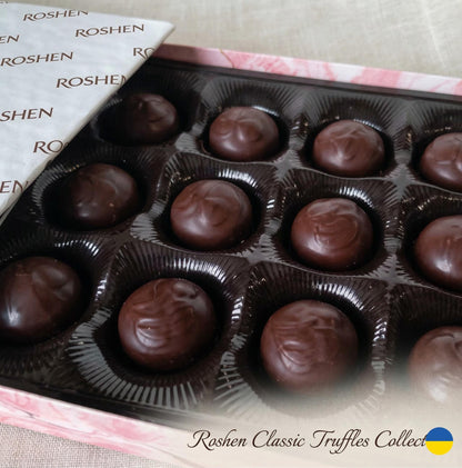 Roshen Premium Liqueur Chocolates set Gift Box - Rum, Brandy, Whiskey & Cherry Sweets for Adults. Made in Ukraine