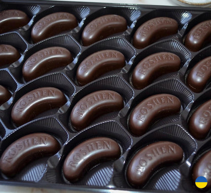 Ukrainian Roshen Shooters Liqueur Chocolate 150g | Dark Chocolate Candies with Rum, Brandy, Whiskey | Adult Gift Box for Her. Made in Ukraine