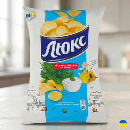 Ukrainian Lux Potato Chips in Various Flavors - Authentic Ukrainian Snack, 125 g / 4.4 oz.   Made in Ukraine