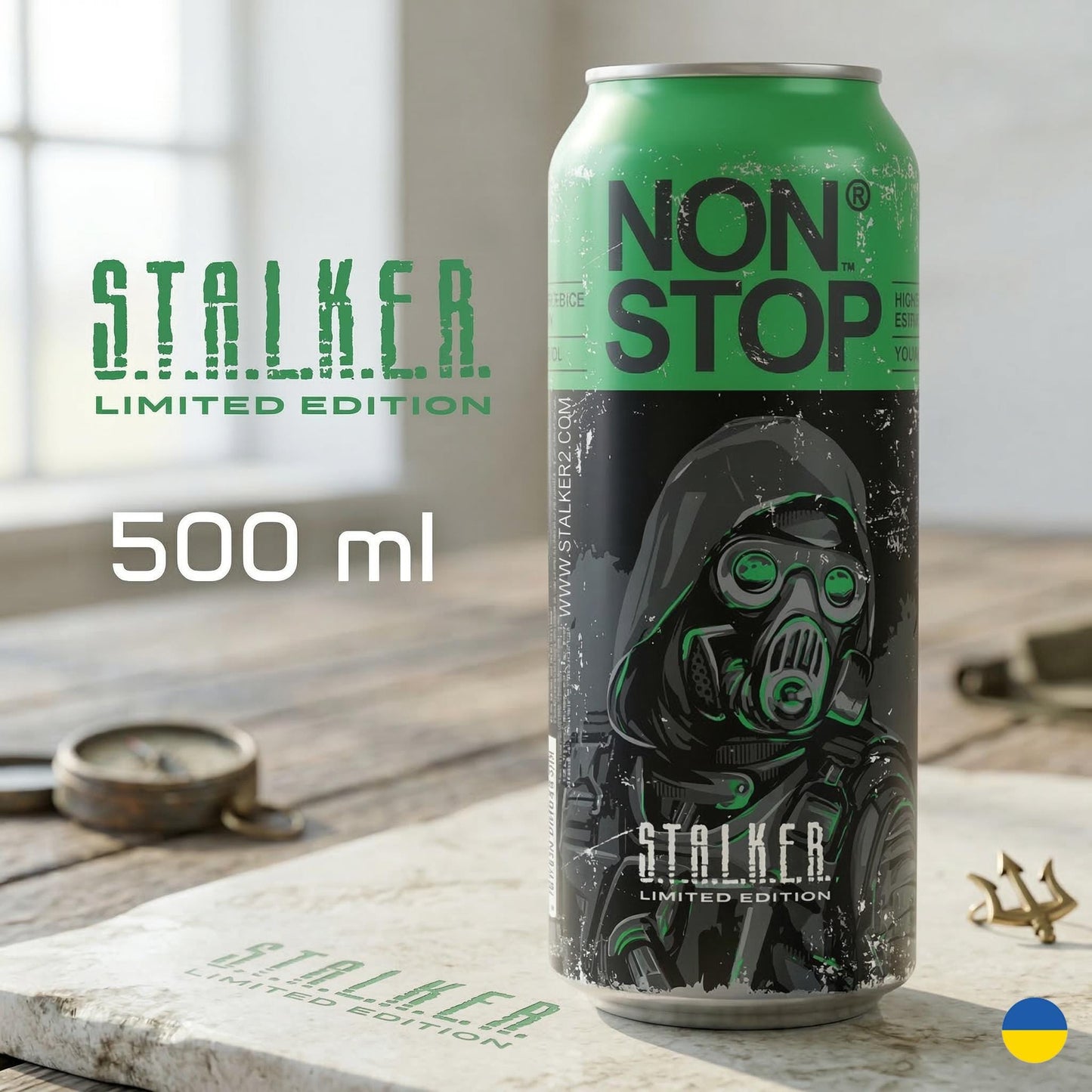 S.T.A.L.K.E.R. 2 Energy Drink | Limited Collector’s Edition | Gamer Gift | Moonlight & Green Flavors | 500ml. Made in Ukraine. Chernobil