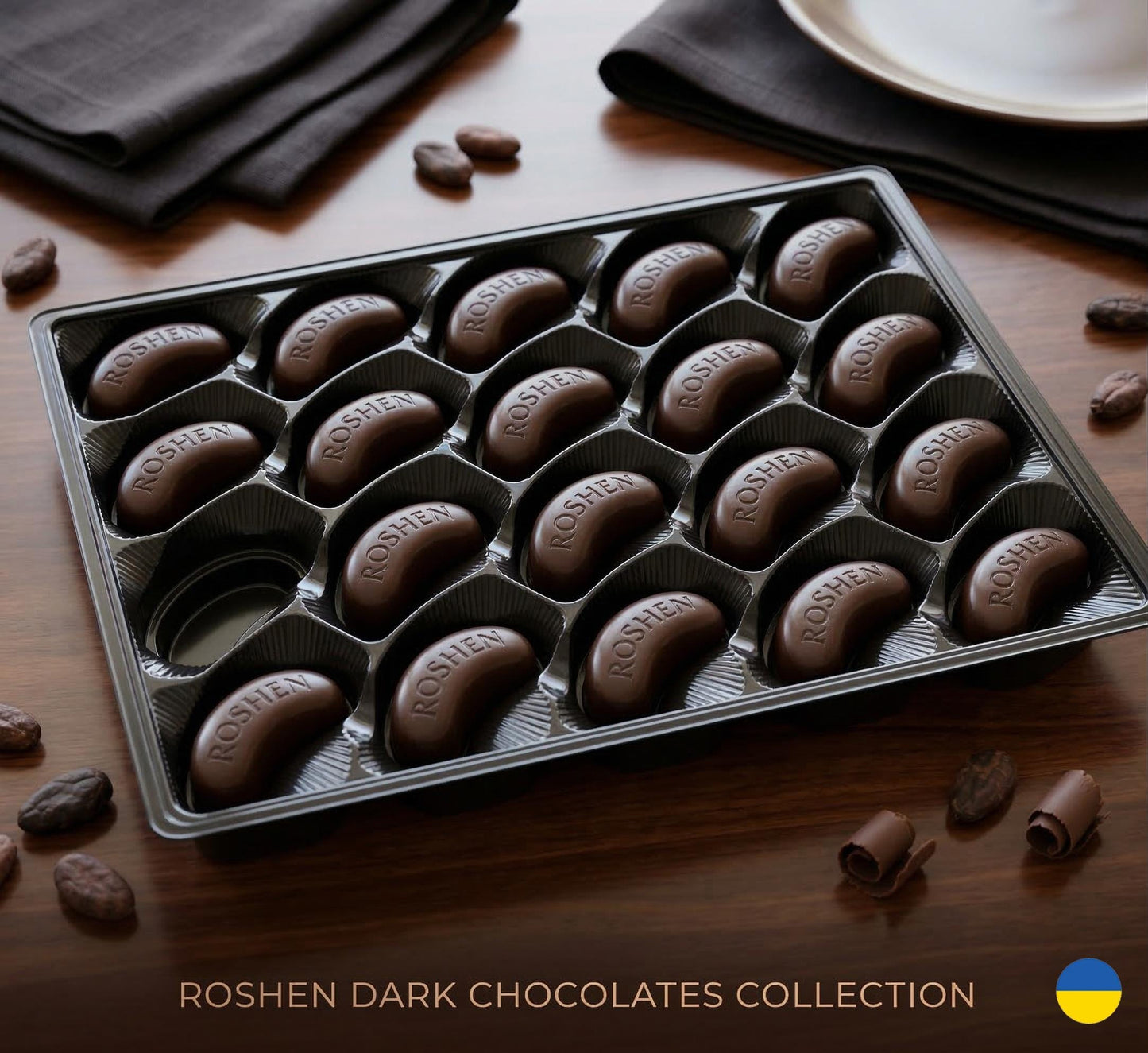 Roshen Premium Liqueur Chocolates set Gift Box - Rum, Brandy, Whiskey & Cherry Sweets for Adults. Made in Ukraine