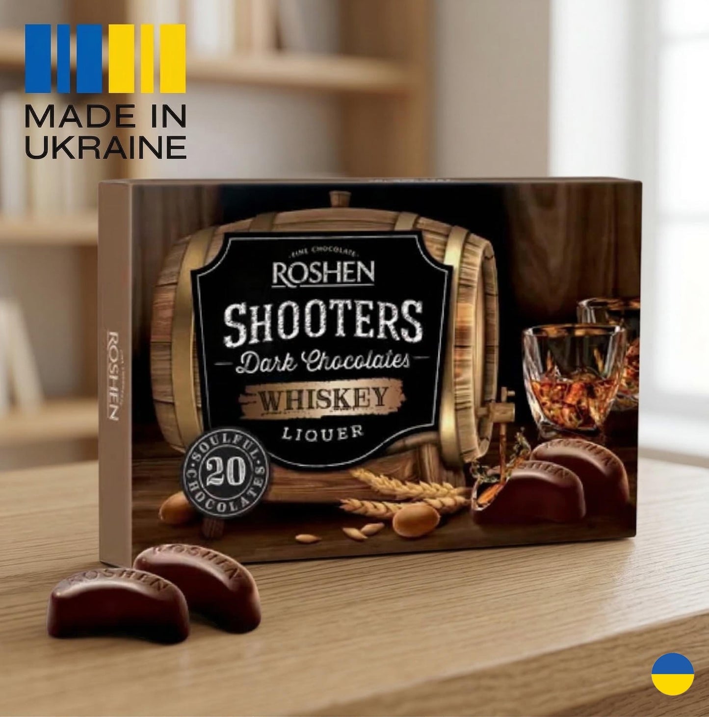 Premium Roshen Liqueur Chocolate Candies Gift Box | Set of 3 Boxes 450g | Rum Brandy Whiskey Treats for Adults | Ukrainian Delights