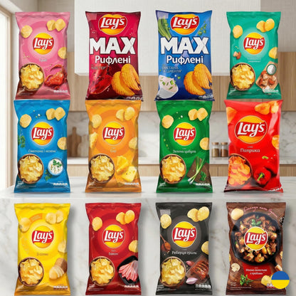 Ukrainian Lay's Potato Chips Various Flavors 120g - Authentic Ukrainian Snacks.  Made in Ukraine