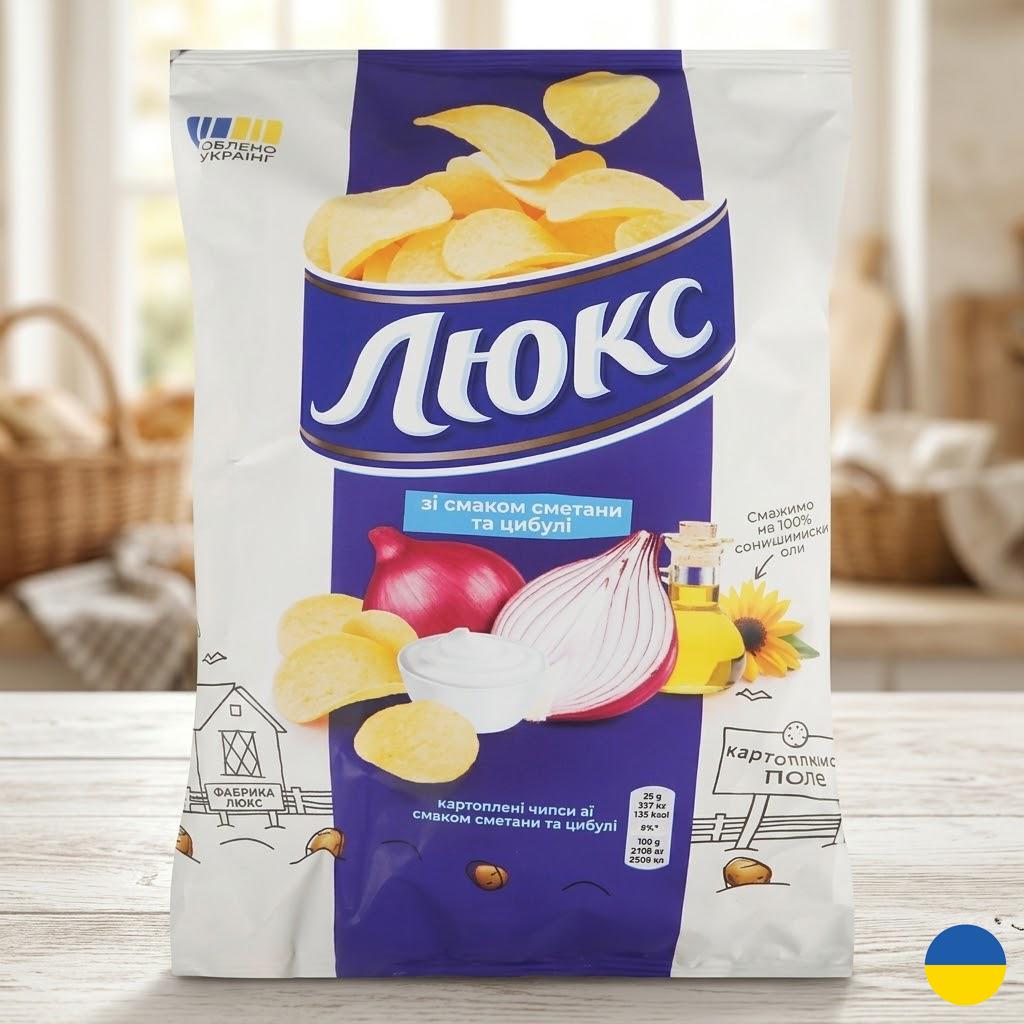 Ukrainian Lux Potato Chips in Various Flavors - Authentic Ukrainian Snack, 125 g / 4.4 oz.   Made in Ukraine