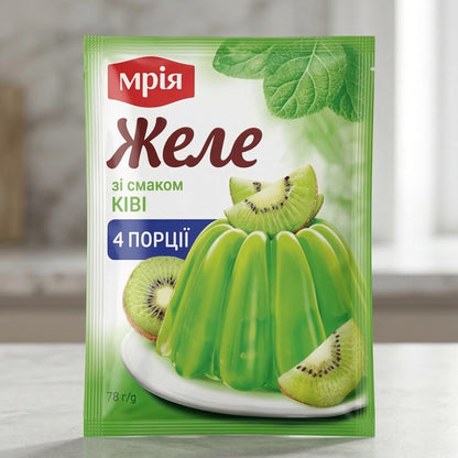 Ukrainian Assorted Flavor Dry Jelly Powder Dessert Mixes for Home Cooking - 5 Pack.  Made in Ukraine