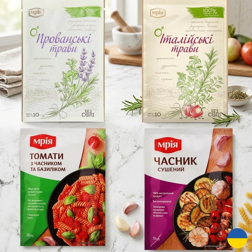 Ukrainian Organic Seasoning Spice Mix Set of 20 for Cooking - Paprika, Red Pepper, Black Pepper & Herbs.  Made in Ukraine