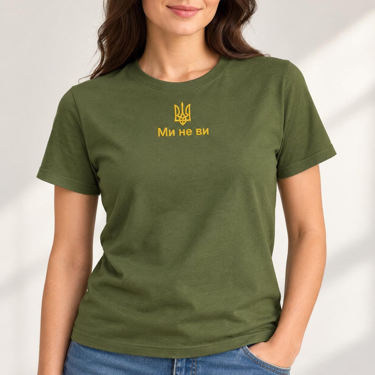 Women's White Ukrainian T-shirt With Black Embroidery (Футболка)