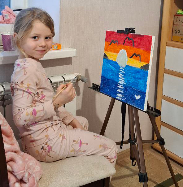 Made to order!!!  Original Painting (Not a Digital File) (SunSet Diana.jpg). (Дитяча картина)