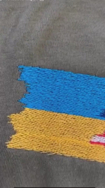 Ukraine and American Flag T Shirt Embroidered (Футболка чол.)