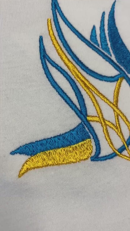 Ukrainian Embroidered Peace Symbol Shirt Made in Ukraine (Футболка жін.)