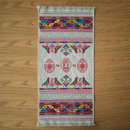 Beige Ukrainian Easter Towel, 30x66 cm, Embroidered Linen Rushnyk
