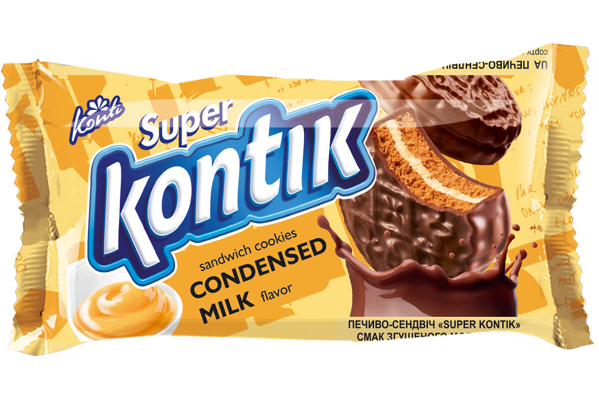 Super Kontik Sandwich Cookies from Ukraine, Choose a Flavor or 3-Flavor Mix (Українській сувенір)