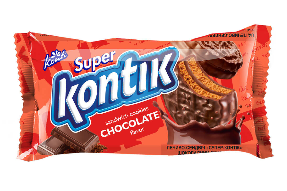 Super Kontik Sandwich Cookies from Ukraine, Choose a Flavor or 3-Flavor Mix (Українській сувенір)