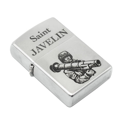 Zippo 205 J Saint Javelin Lighter, Ukrainian Personalization, Limited Edition - Satin Chrome. Made In Ukraine | Ukrainian Souvenir