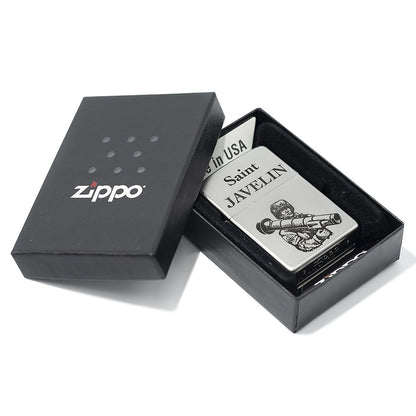Zippo 205 J Saint Javelin Lighter, Ukrainian Personalization, Limited Edition - Satin Chrome. Made In Ukraine | Ukrainian Souvenir