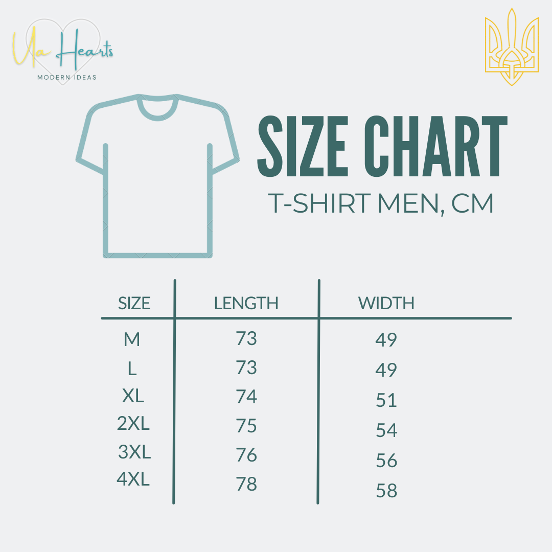 the size chart for a t - shirt for men