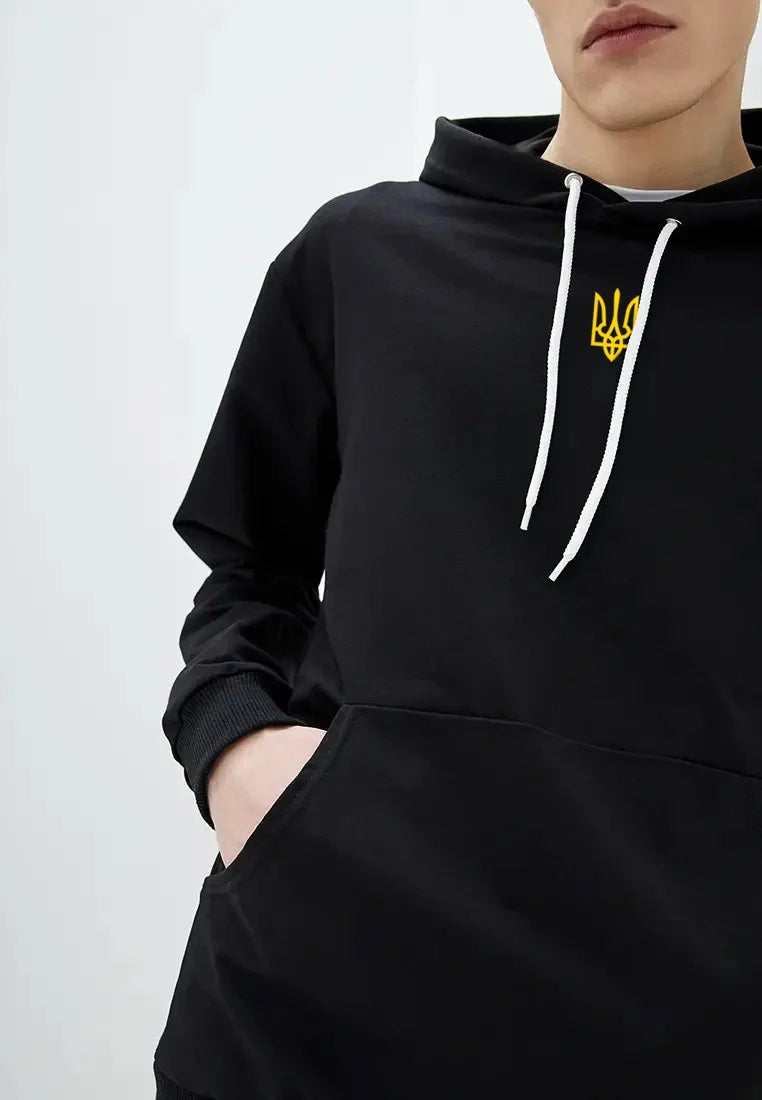 Ukrainian Hoodie with Embroidered Trident