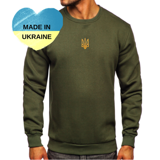 Zelensky Sweatshirt with Embroidered Ukrainian Tryzub