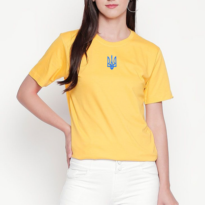 Set of 2 Ukrainian Embroidered T Shirts With Trident (Набір футболок патріотичний)