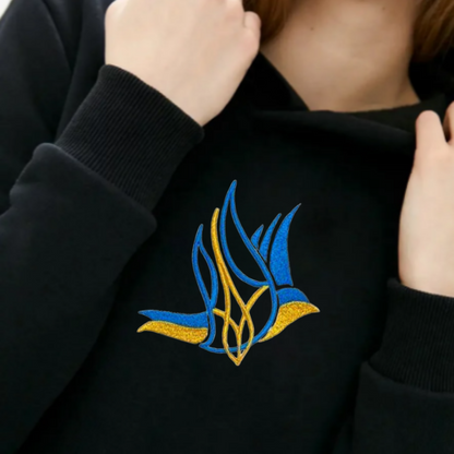 Stylish Ukrainian Hoodie for Women with Dove of Peace Embroidery (Худі жін.)