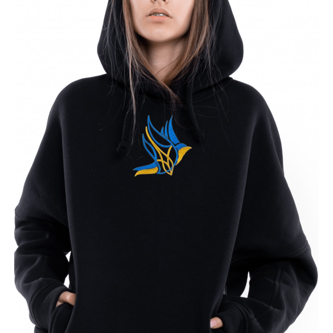 Stylish Ukrainian Hoodie for Women with Dove of Peace Embroidery