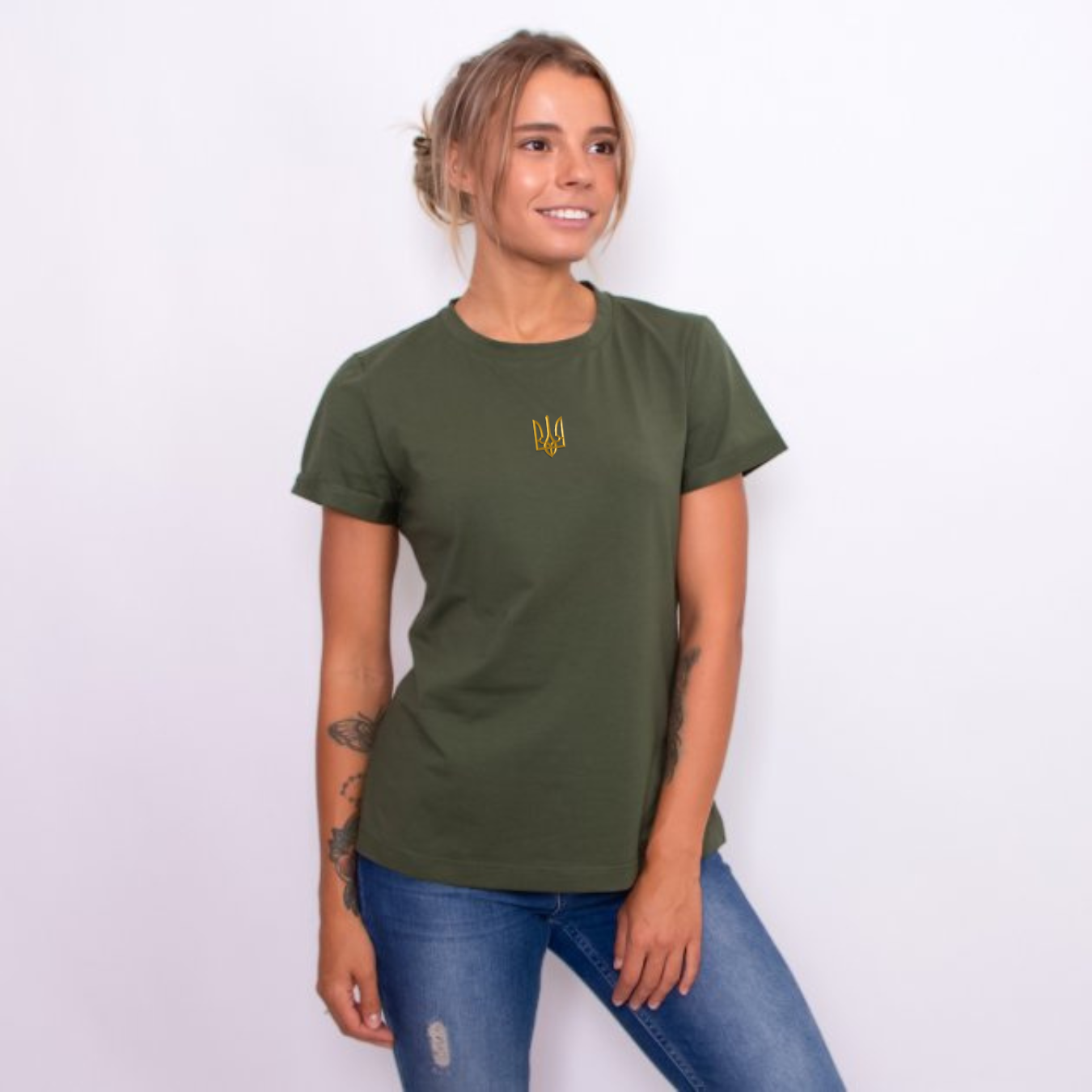 Ukraine Embroidered T-shirt for WOMEN. Ukraine Coat of Arms Shirt Embroidery