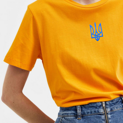 Set of 2 Ukrainian Embroidered T Shirts With Trident (Набір футболок патріотичний)