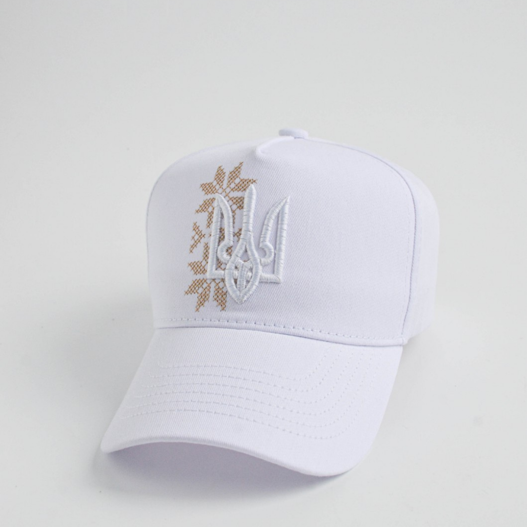 Ukrainian Baseball Hat with Trident Embroidery