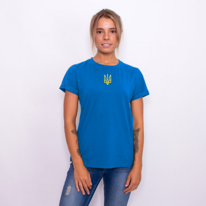 Set of 2 Ukrainian Embroidered T Shirts With Trident (Набір футболок патріотичний)