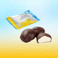 a bag of jelly and two pieces of chocolate
