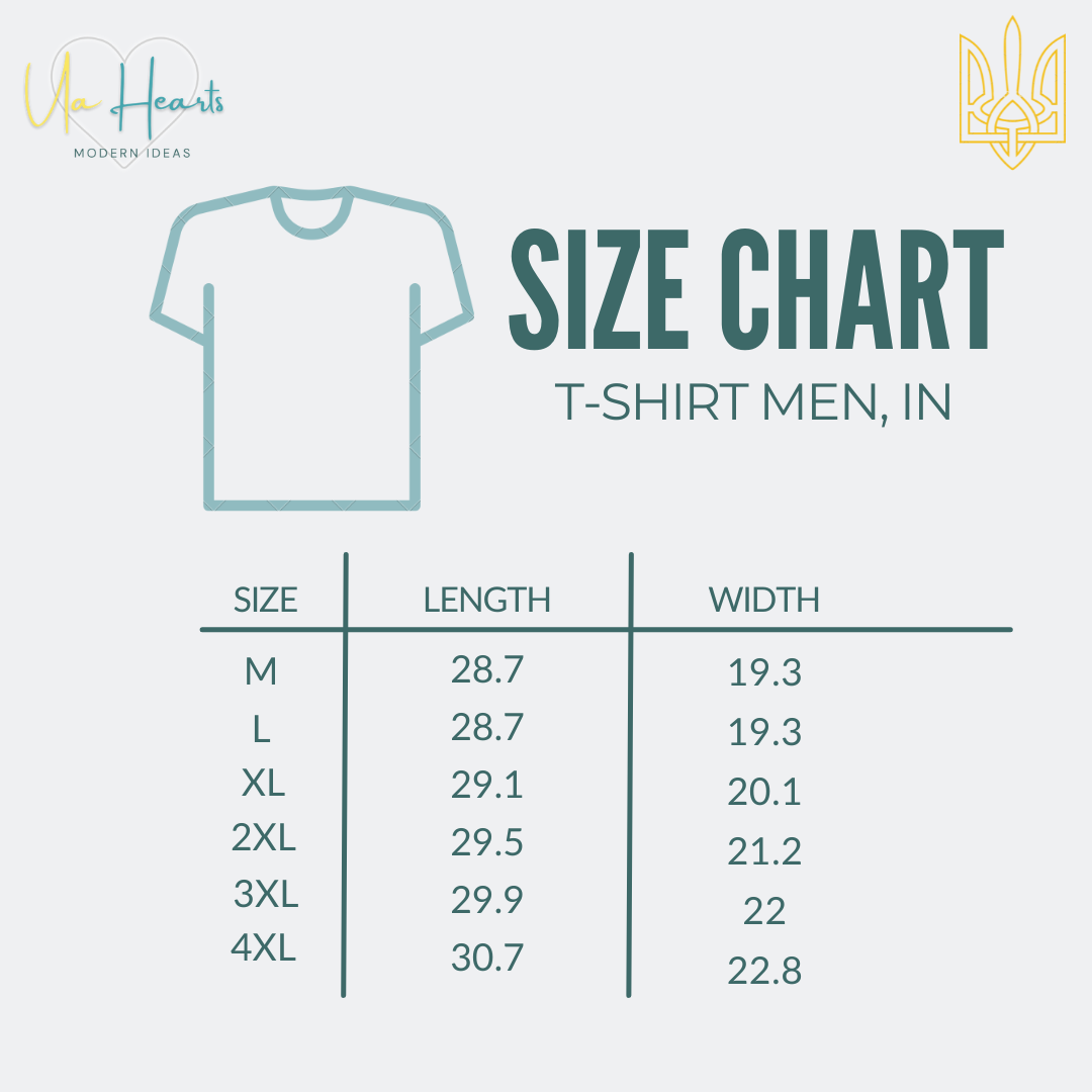 the size chart for a t - shirt for men