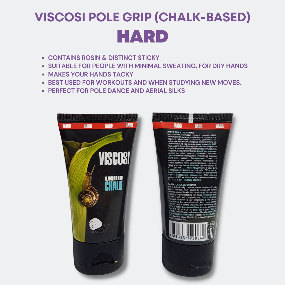 Viscosi Pole Grip for Poledancing. Liquid Chalk-Based Grip for Dry Hands (Hard). Firm Grip for Pole Dance. Pole Grip Aid, Pole Dancing Chalk