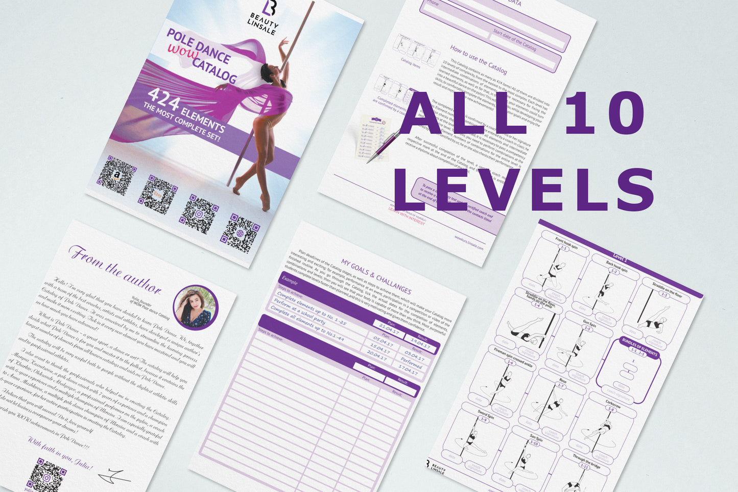 Printable Pole Dance WOW Catalog - 424 elements *.PDF Digital Planner