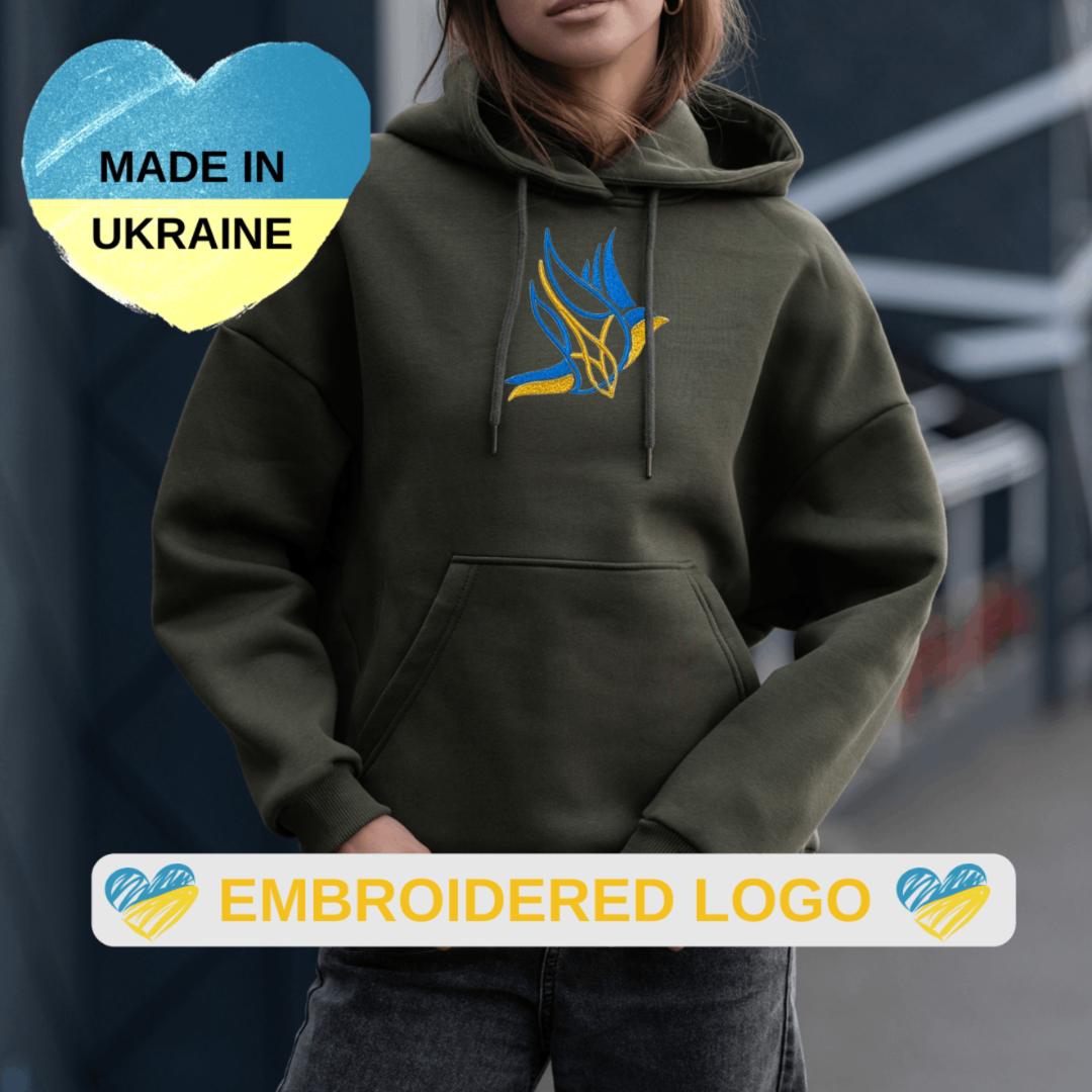 Stylish Ukrainian Hoodie for Women with Dove of Peace Embroidery