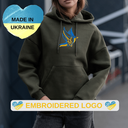 Stylish Ukrainian Hoodie for Women with Dove of Peace Embroidery (Худі жін.)