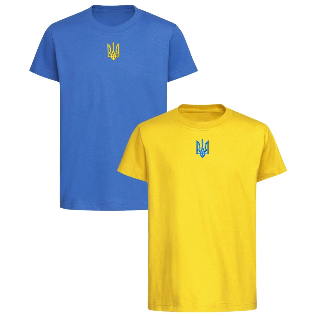 Set of 2 Ukrainian Embroidered T Shirts With Trident