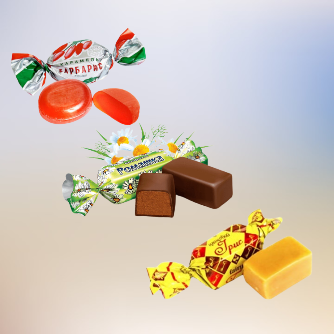 a variety of candy and candies flying through the air