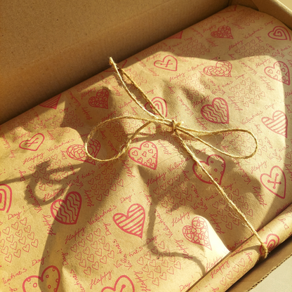 a box that has a heart pattern on it