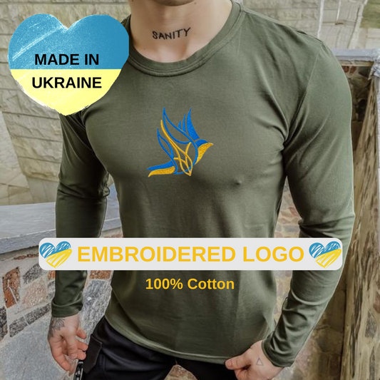 Ukrainian Shirt Long Sleeve with Dove of Peace