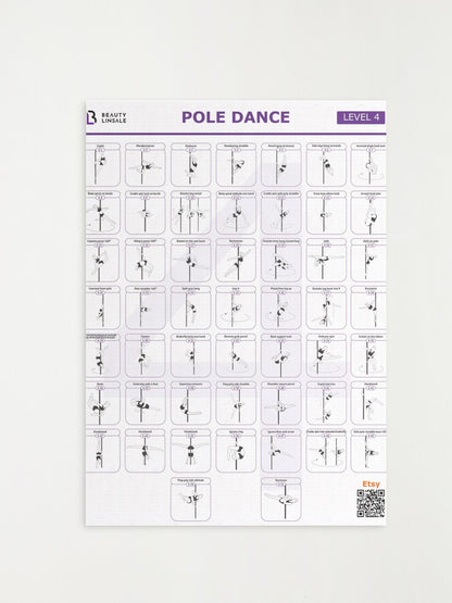 Pole Dance Poster Digital (PDF) - 4 level (Плакат полденс)