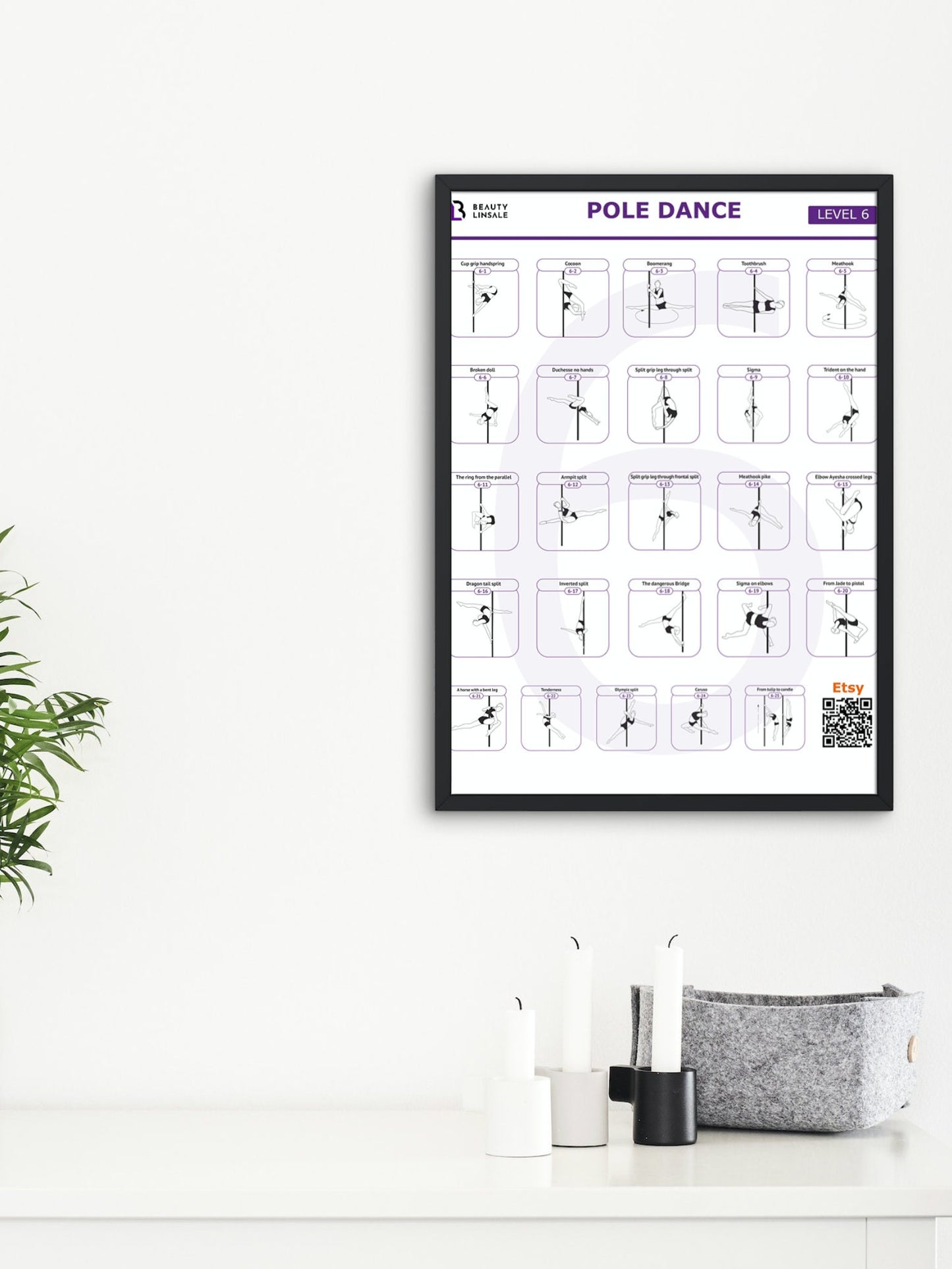 Pole Dance Poster Digital (PDF) - 6 level (Плакат полденс)