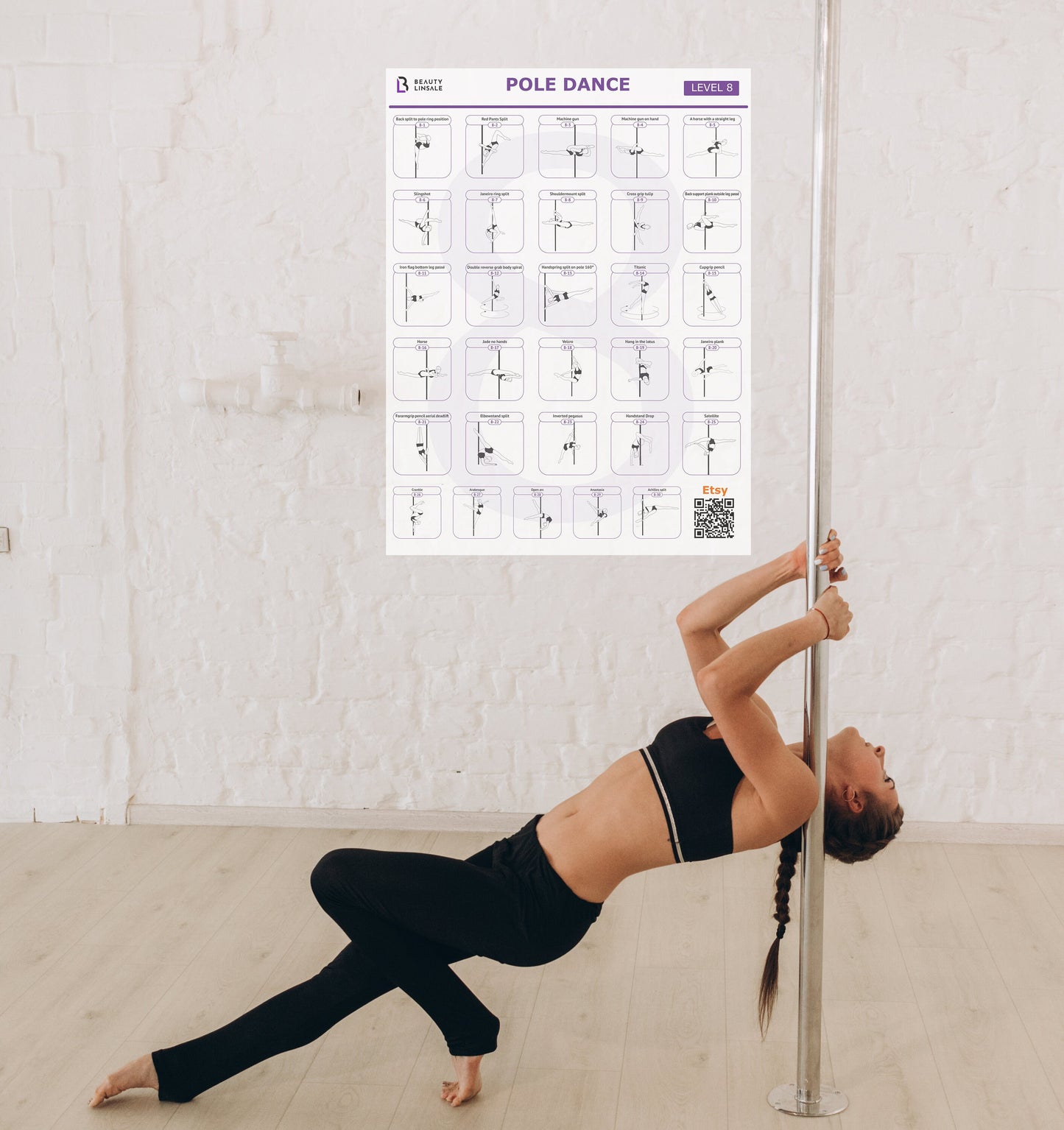 Pole Dance Poster Digital (PDF) - 6 level (Плакат полденс)